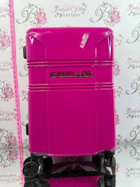 Portland luggage shiny bright neon pink Hard Shell Carry-On Luggage - Hot Pink